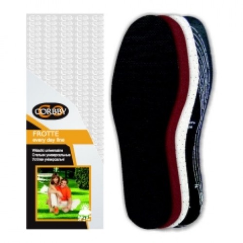Стельки Corbby - Линия Свежесть - FROTTE BLACK для спортивной обуви, черные, безразмерные - арт.corb1204c упаковка 5 шт